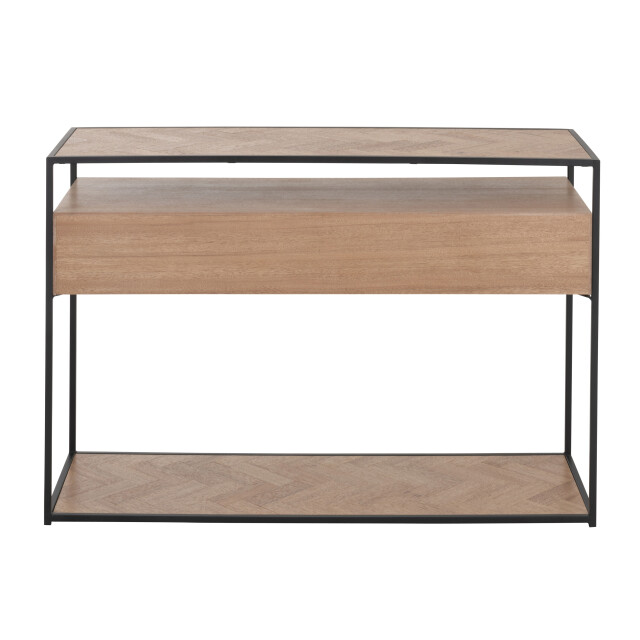 J-Line console zigzag 2 lades hout/metaal naturel/ 120x40x80cm 3000764 large