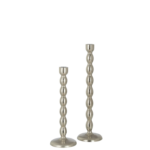 J-Line kandelaar bollen mat aluminium zilver large 10.5x10.5x40cm 3066013 large