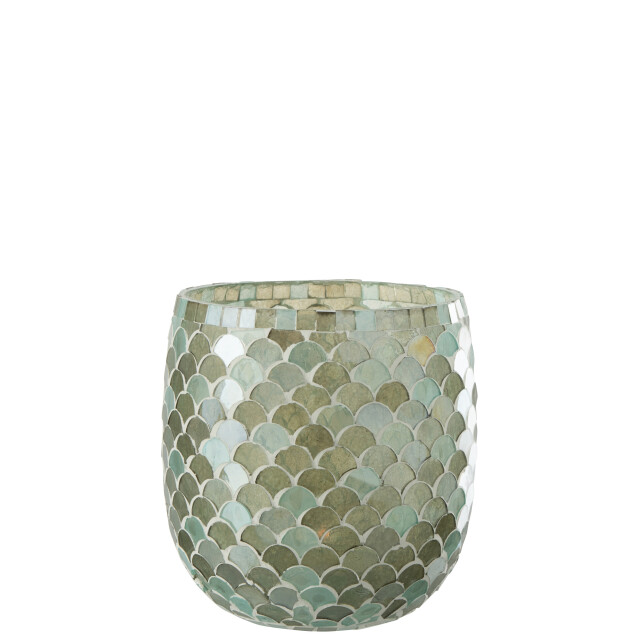 J-Line windlicht mozaiek glas aqua large 15.5x15.5x16cm 3013658 large