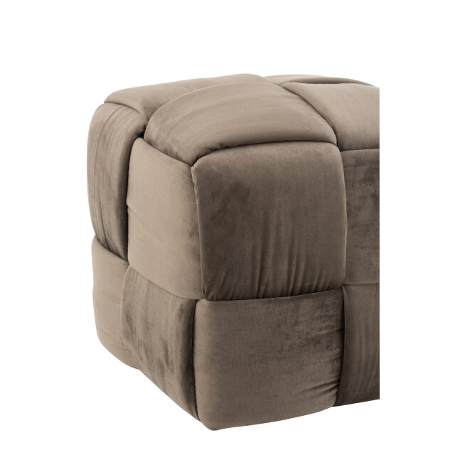 J-Line poef 1-zit textiel/hout donker 42x42x40cm 2999175 large