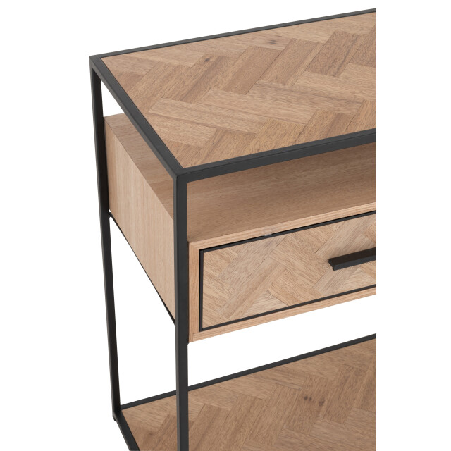 J-Line console zigzag 2 lades hout/metaal naturel/ 120x40x80cm 3000764 large