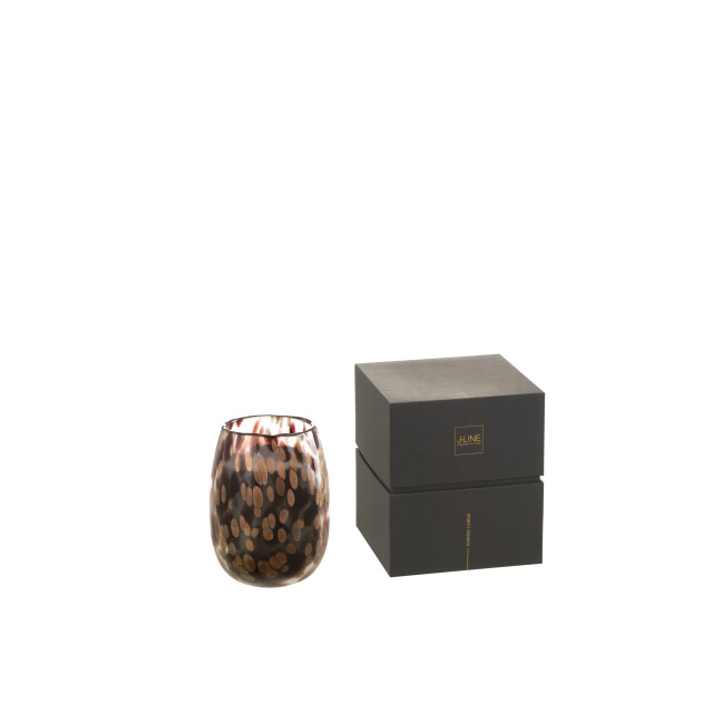 J-Line geurkaars mia zwart/mix glas small 10x10x13.75cm 3015278 large