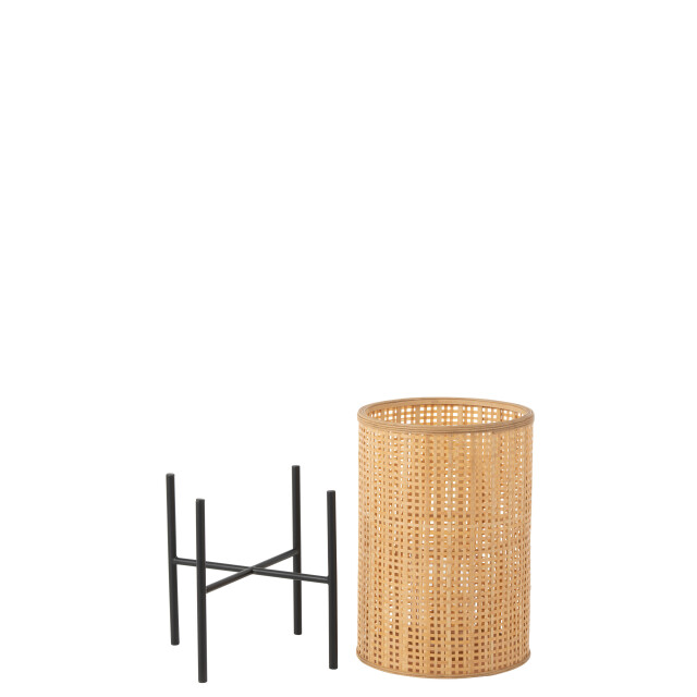 J-Line lantaarn op voet bamboo large 35.5x35.5x63cm 3007525 large