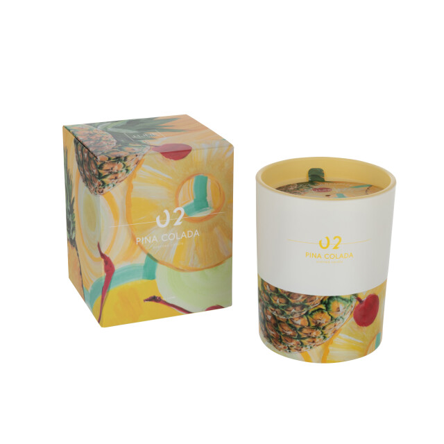 J-Line kaars pina colada large-70h 10x10x12.5cm 3015073 large