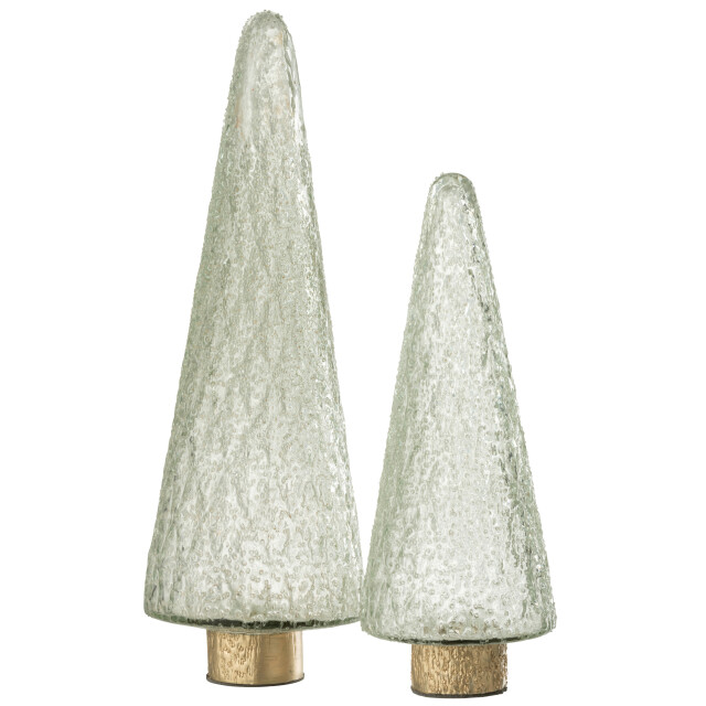 J-Line kerstboom goud voet glas large 14x14x39cm 3008523 large