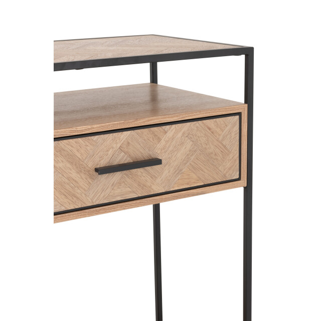 J-Line console zigzag 2 lades hout/metaal naturel/ 120x40x80cm 3000764 large