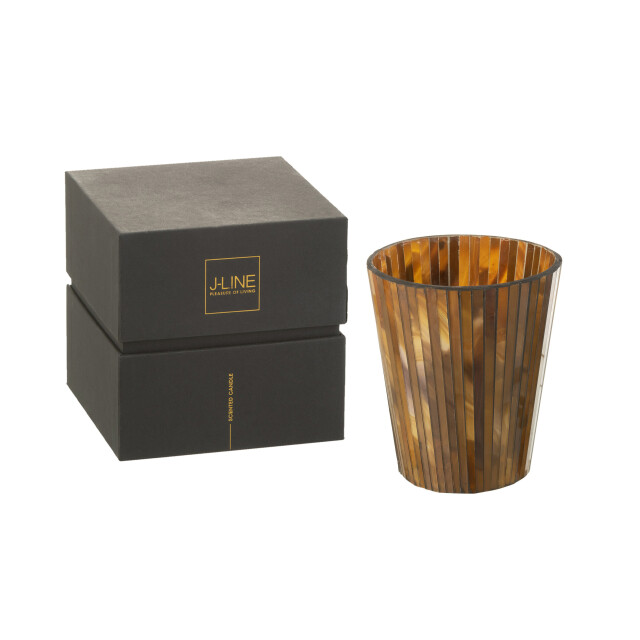 J-Line geurkaars noa zesty sunburst oker large-60h 15.5x15.5x18.5cm 3015230 large