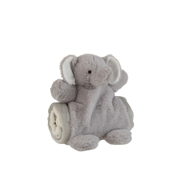 J-Line olifant+dekentje pluche 24x23x20cm 3014927 large