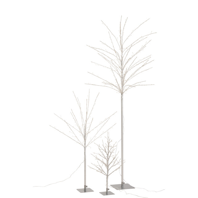 J-Line kale boom+led metaal zilver large 70x70x171cm 3000865 large