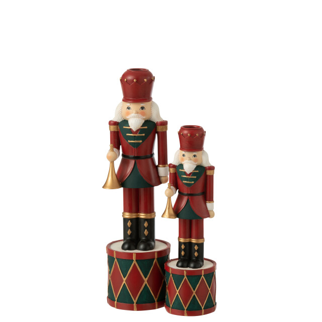 J-Line kaarshouder notenkraker resine rood/groen large 9x9.5x32.5cm 3001564 large