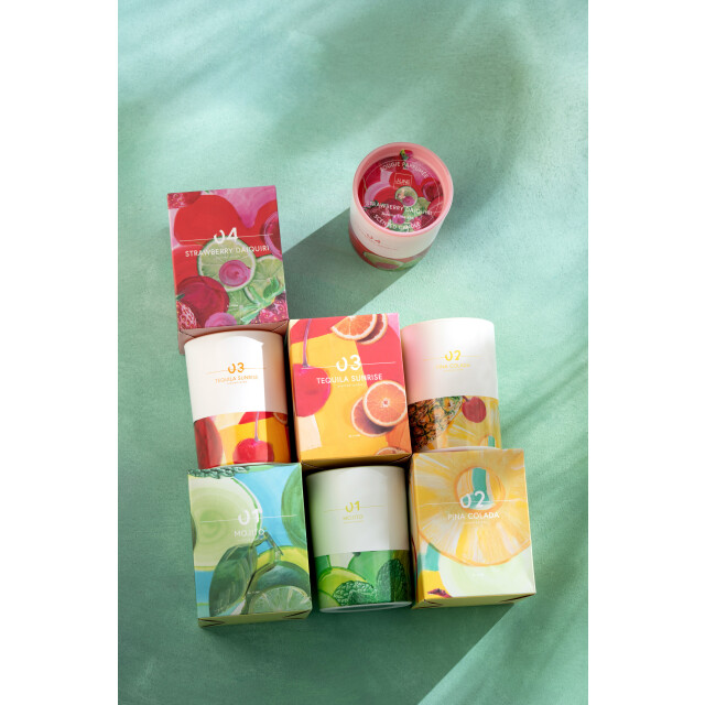 J-Line kaars pina colada large-70h 10x10x12.5cm 3015073 large