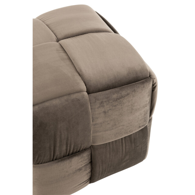 J-Line poef 1-zit textiel/hout donker 42x42x40cm 2999175 large