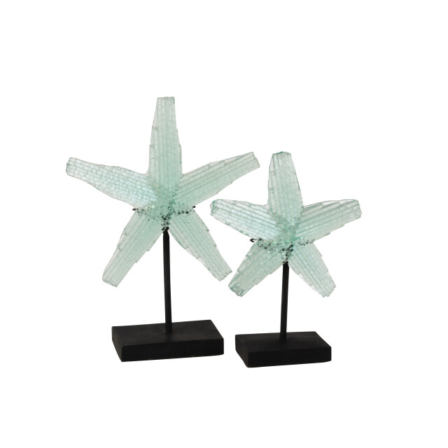 J-Line zeester op voet gerecycleerd glas transparent large 30x11x38cm 3005299 large