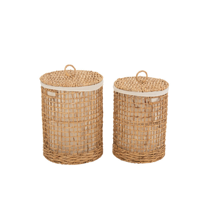 J-Line set van 2 manden+deksel was waterhyacint 42x42x55cm 3004918 large