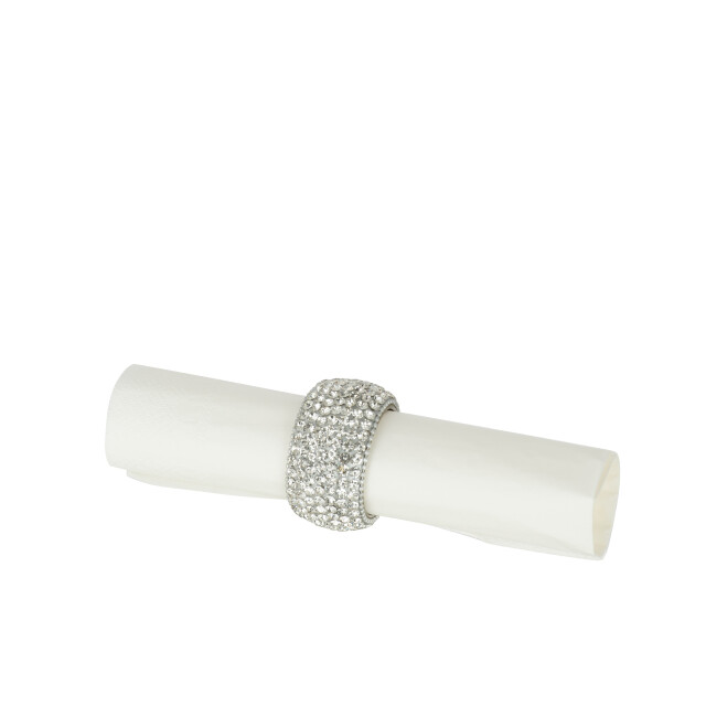 J-Line doos van 6 servetringen diamant aluminium zilver 6x6x3cm 3014954 large