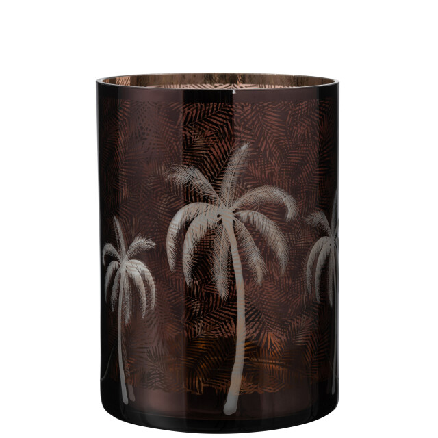 J-Line windlicht palmboom glas xlarge 17.5x17.5x24cm 3013659 large