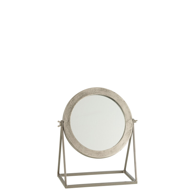 J-Line spiegel rond op voet metaal zilver 35x30x15cm 3007286 large