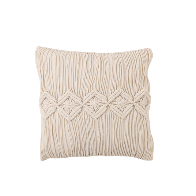 J-Line kussen cosy katoen gebroken large 46x46x12cm 3066046 large