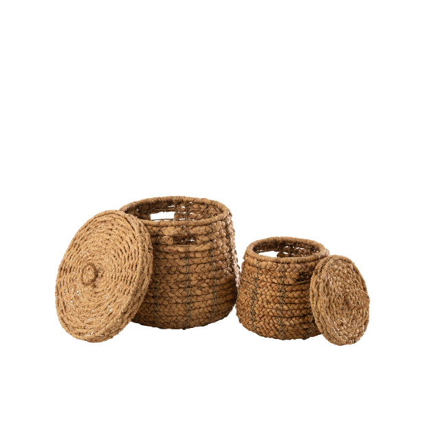 J-Line set van 2 manden maurice waterhyacint 50x50x43cm 3004935 large