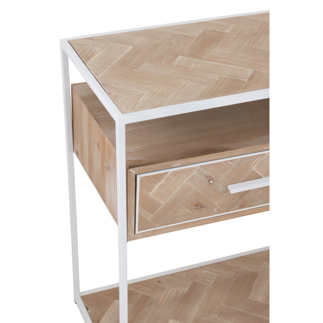 J-Line console zigzag 2 lades hout/metaal naturel/ 120x40x80cm 3000752 large