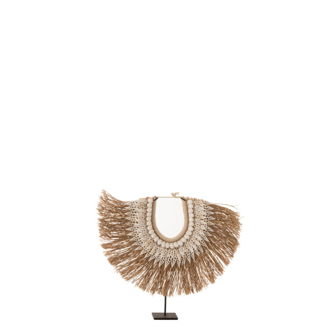 J-Line ketting+staander dora schelpen/zeegrass wit small 40x8x36cm 3005450 large
