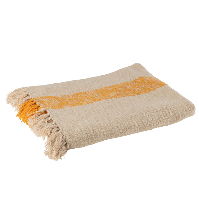 J-Line plaid emma katoen oker 210x140x1cm 3066044 large