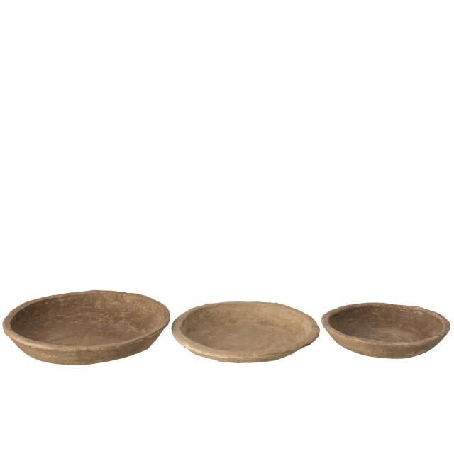J-Line set van 3 schalen chad papier mache 40x40x7.5cm 3005415 large