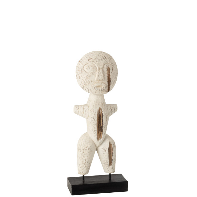 J-Line figuur primitief albasia hout small 14x6x40cm 3005305 large