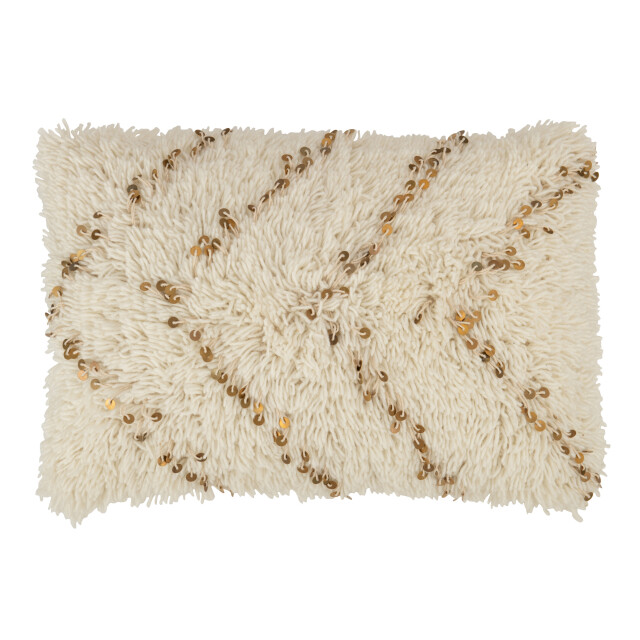 J-Line kussen rechthoek parel katoen /goud 40x60x20cm 3000910 large
