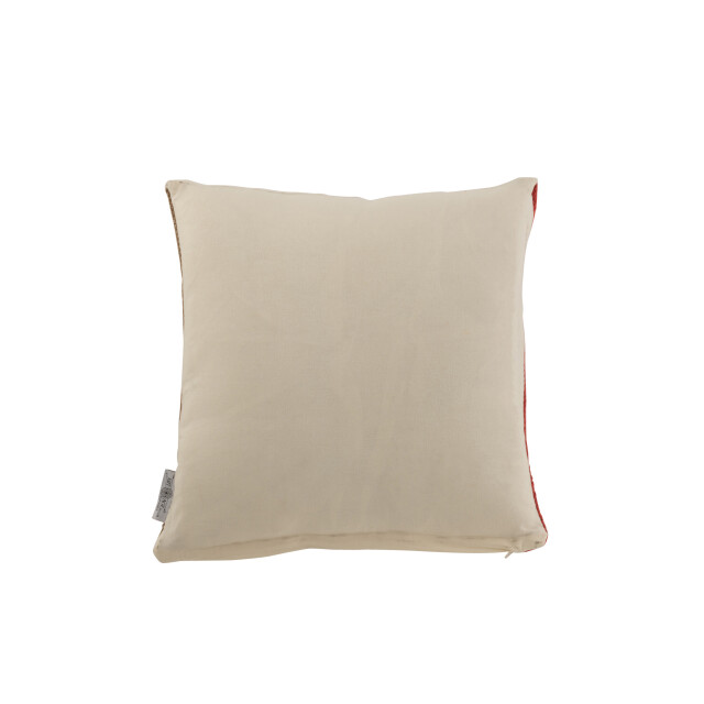 J-Line kussen vierkant anna groot groeven jute / geel 48x48x13.5cm 3000670 large