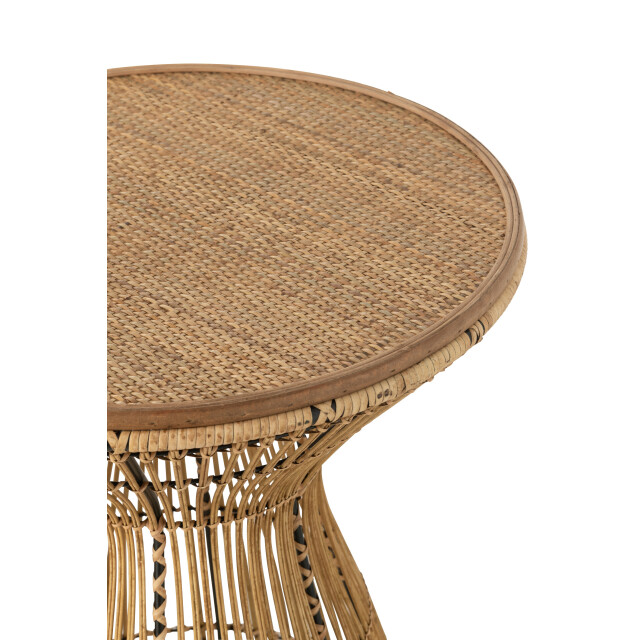 J-Line bijzettafel rond groeven rotan naturel 58x58x64cm 3001311 large