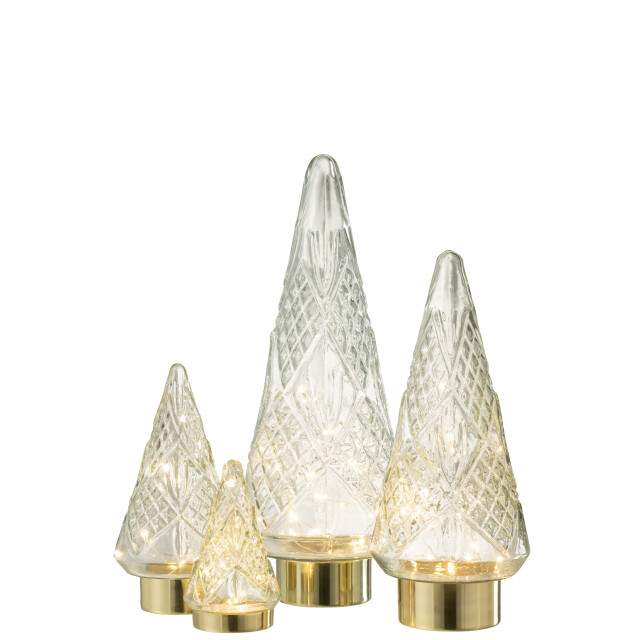 J-Line kerstboom led glas large 18x18x47cm 3007060 large