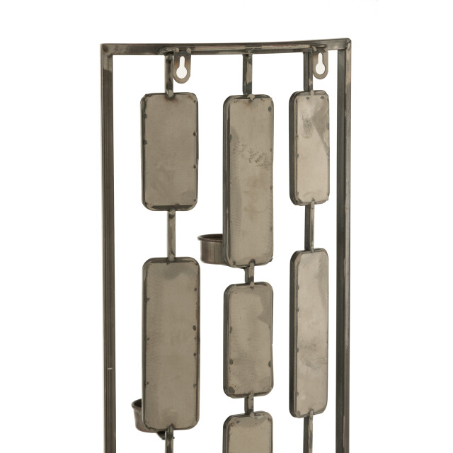 J-Line wanddeco theelichthouder metaal/spiegel small 25x52x4cm 3000935 large