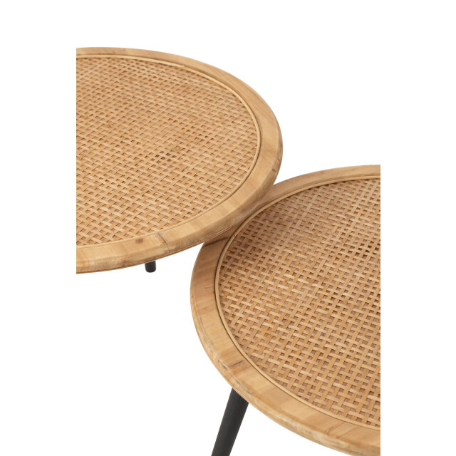J-Line set van twee bijzettafel bamboo naturel 67x67x56.5cm 3000930 large