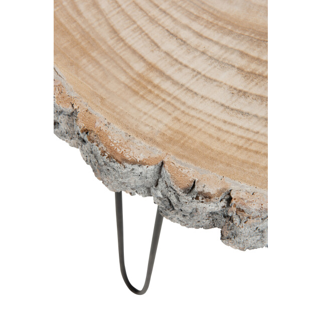 J-Line bijzettafel paulownia hout/ijzer grey wash small 47x42x40cm 3000313 large