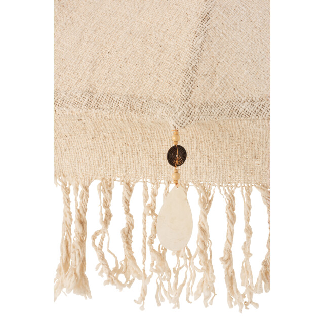 J-Line parasol kwastjes/schelpen hout donker bruin large 188x188x250cm 3000162 large