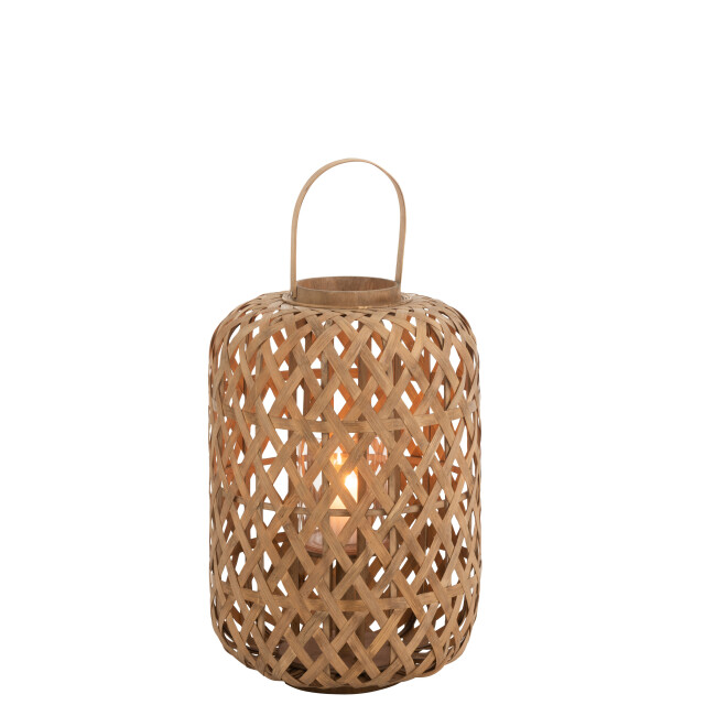 J-Line lantaarn garden bamboe natural small 36x36x69cm 3000053 large