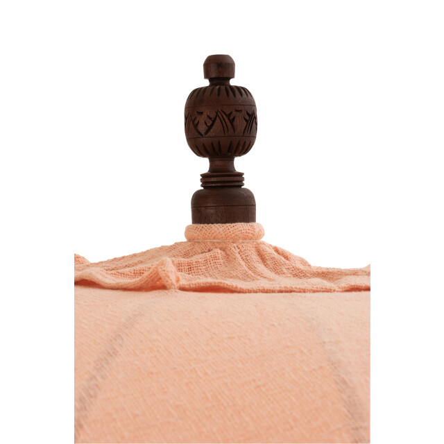 J-Line parasol kwastjes/schelpen peche hout donker bruin large 188x188x250cm 3000166 large