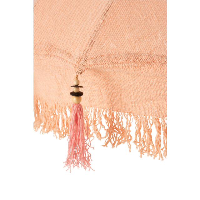 J-Line parasol+voet kwastjes/schelpen peche hout donker bruin small - 3000165 large