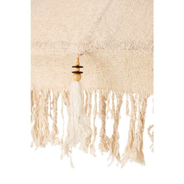 J-Line parasol kwastjes/schelpen hout donker bruin large 188x188x250cm 3000162 large