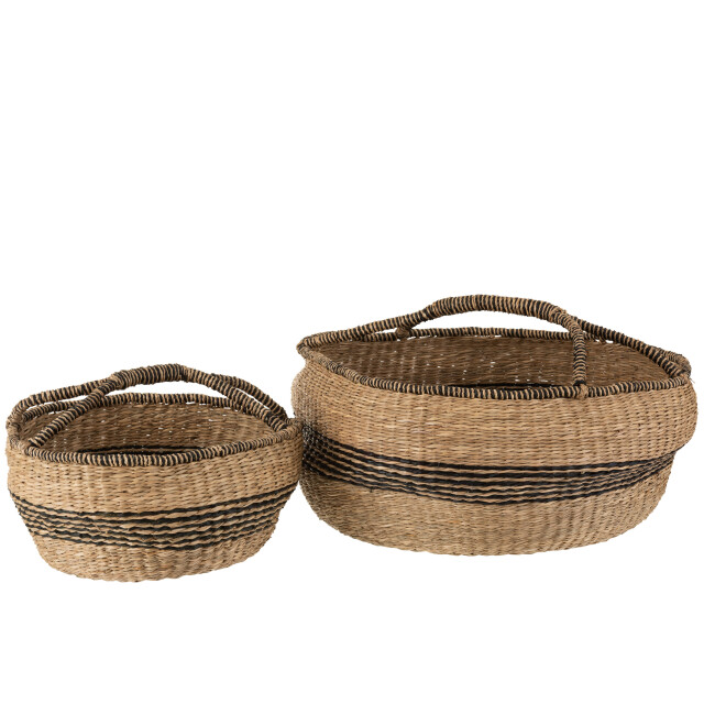 J-Line set 2 manden rond zeegras 60x60x26cm 3004955 large