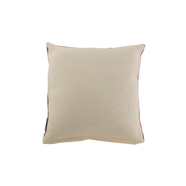 J-Line kussen vierkant anna groot groeven jute 47.5x47.5x15cm 3000669 large