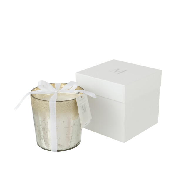 J-Line geurkaars m-chic glas zilver medium 15x15x15cm 3066090 large