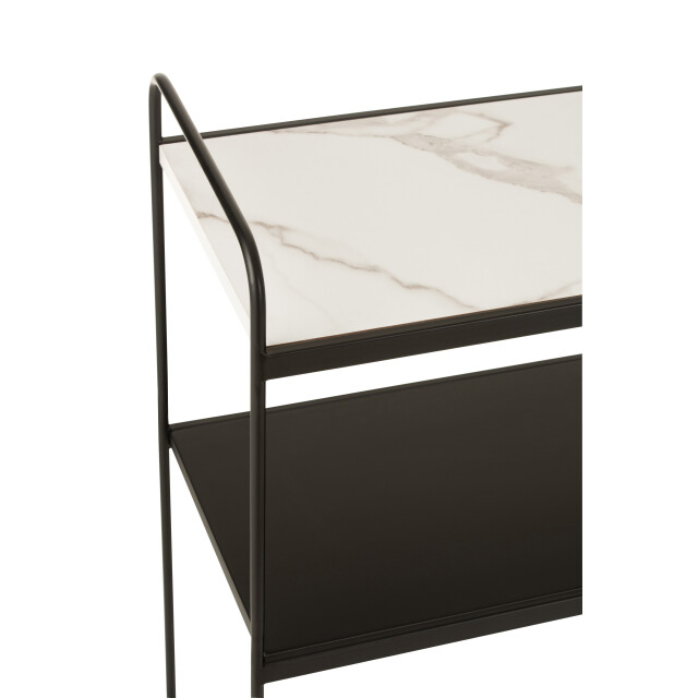 J-Line console marmer 2 planken mdf/ijzer 90x30.5x80.5cm 2999995 large