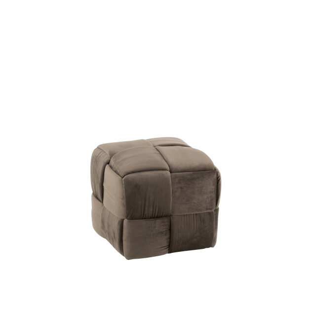 J-Line poef 1-zit textiel/hout donker 42x42x40cm 2999175 large