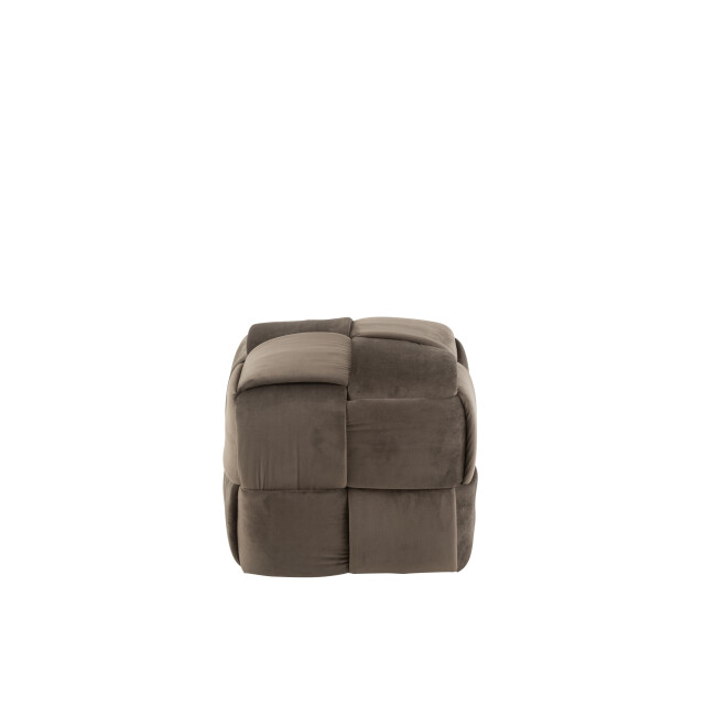 J-Line poef 1-zit textiel/hout donker 42x42x40cm 2999175 large