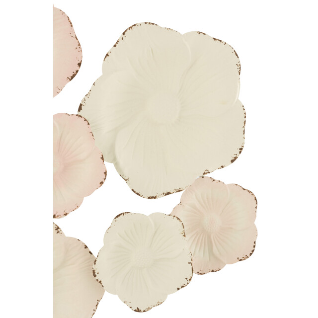 J-Line wanddeco bloemen metaal roze/ 103x61x4.5cm 3006738 large