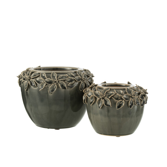 J-Line bloempot bloem keramiek large 21.5x21.5x16.5cm 3007461 large