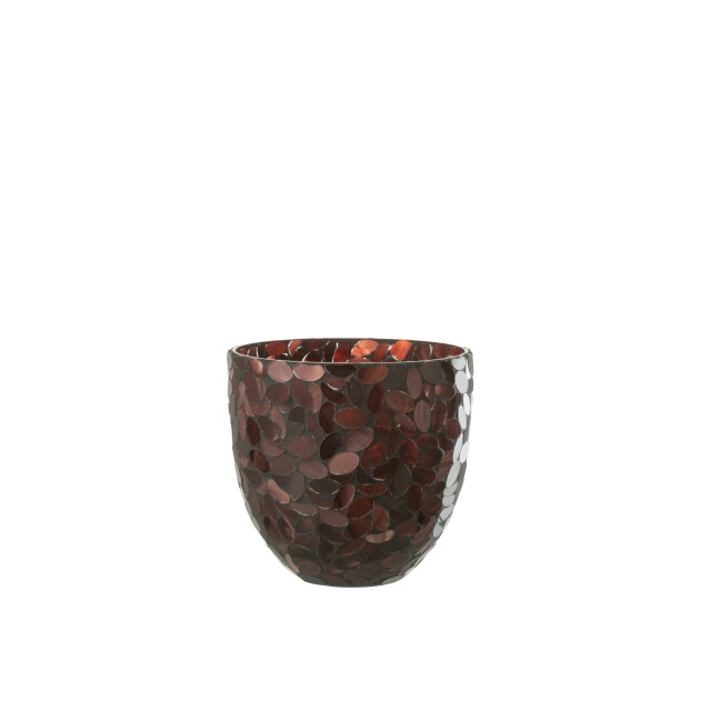 J-Line windlicht mozaiek glas bordeaux medium 15x15x15cm 3013725 large