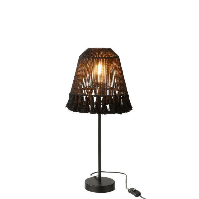 J-Line tafellamp mila jute zwart 22x22x60cm 2999303 large
